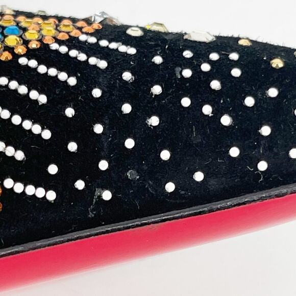Christian Louboutin So Kate Starlight Strass Black Suede Crystal Booties EU 37.5 - Picture 10 of 13